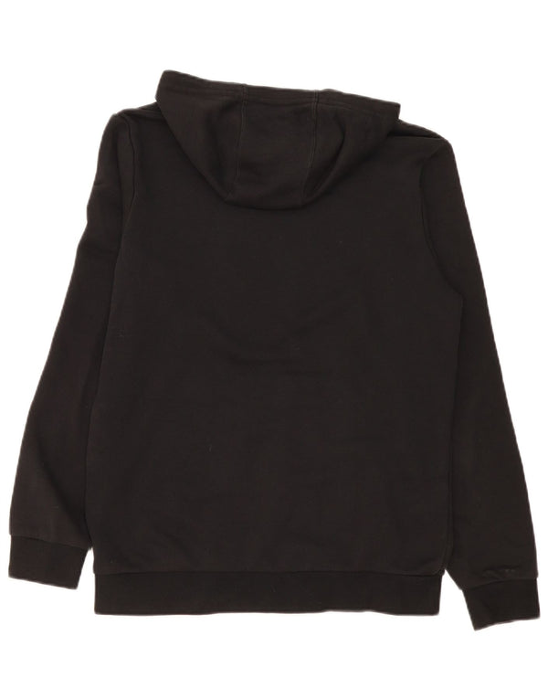 Adidas Boys Graphic Hoodie Jumper 15-16 Years Black Cotton