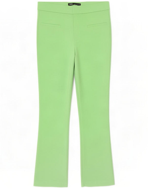 Pantalon décontracté court bootcut Zara pour femme Medium W28 L26 Coton vert
