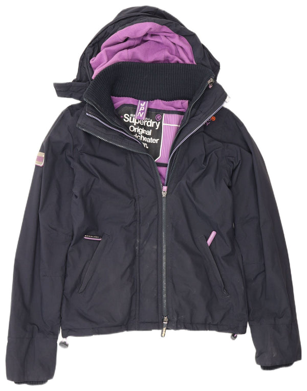 Superdry Veste coupe-vent à capuche Windcheater pour femme UK 6 XS Bleu marine