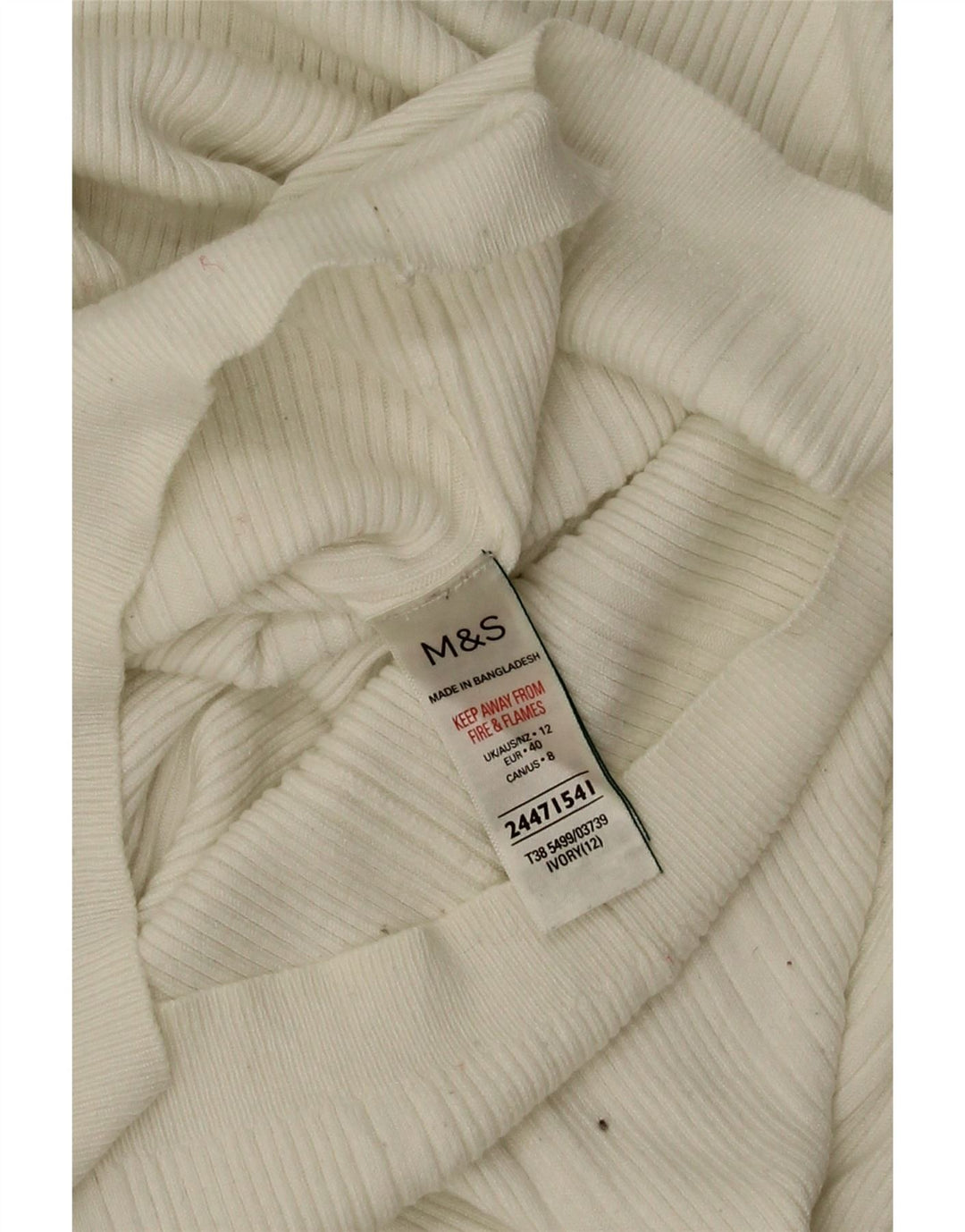 Marks & Spencer Pull col roulé pour femme UK 12 Medium Off White