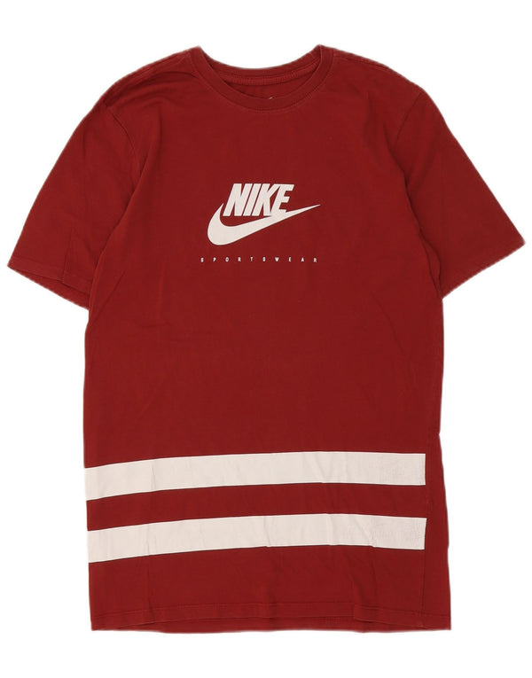 Nike T-shirt graphique coupe athlétique pour homme, petit, bordeaux rayé