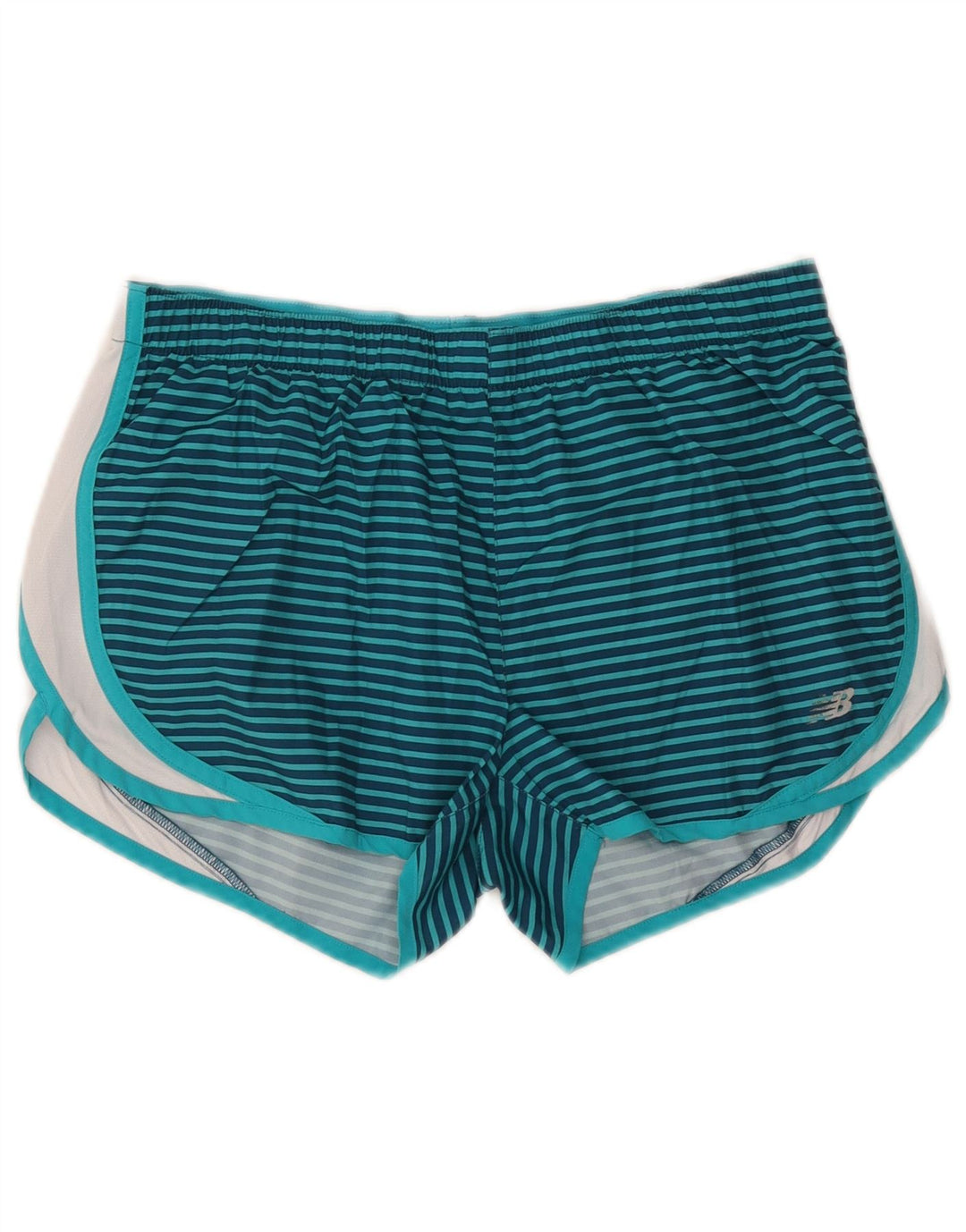 NEW BALANCE Short de sport pour femme UK 14 Bleu marine moyen rayé