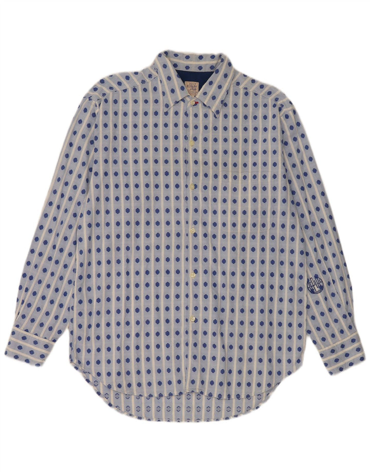 Replay Chemise Homme Large Bleu Géométrique Coton