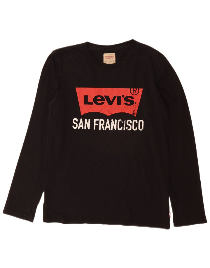 LEVI'S Haut Graphique Garçon Manches Longues 15-16 ans Noir Coton