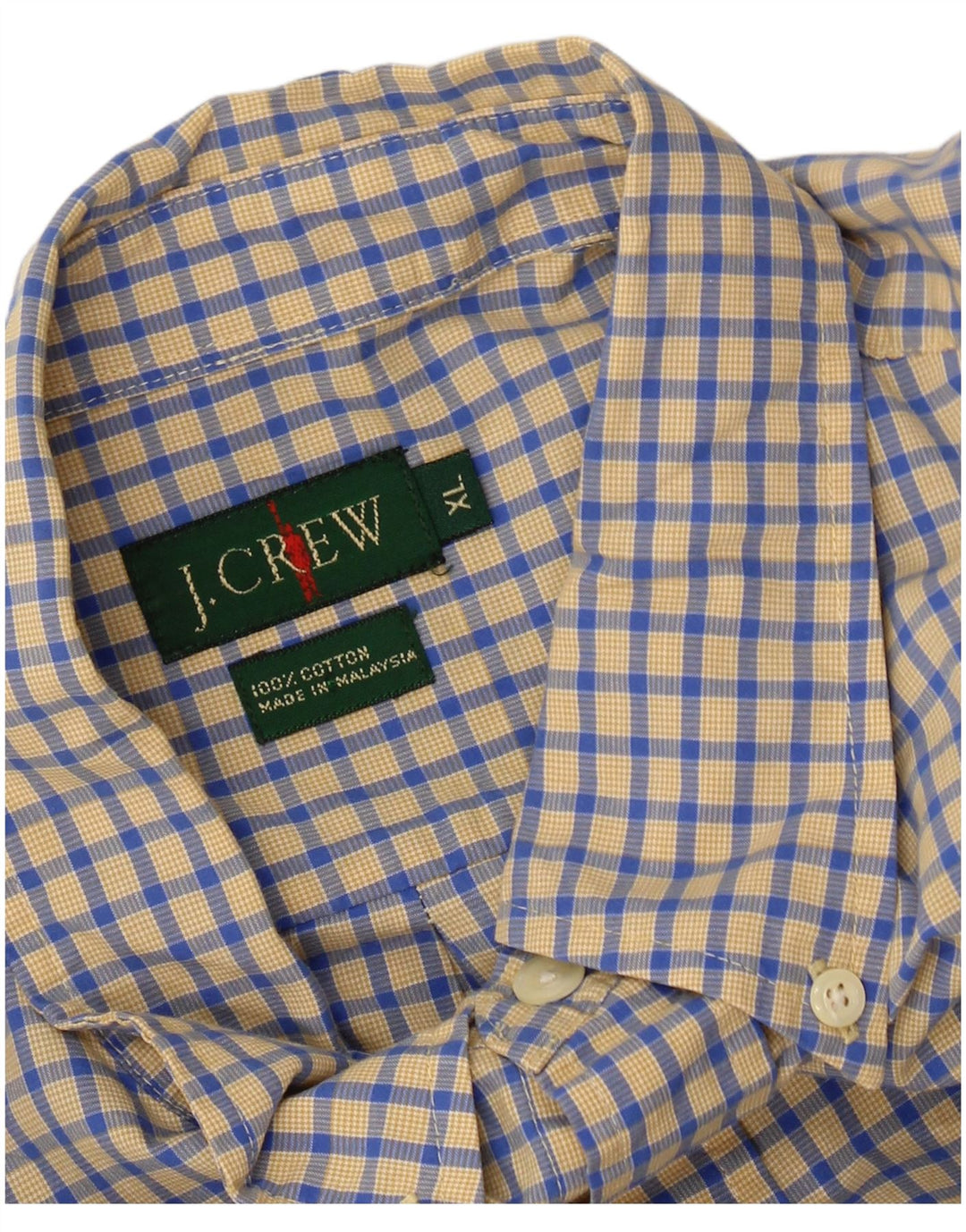J. CREW Chemise Homme XL Jaune Carreaux Coton