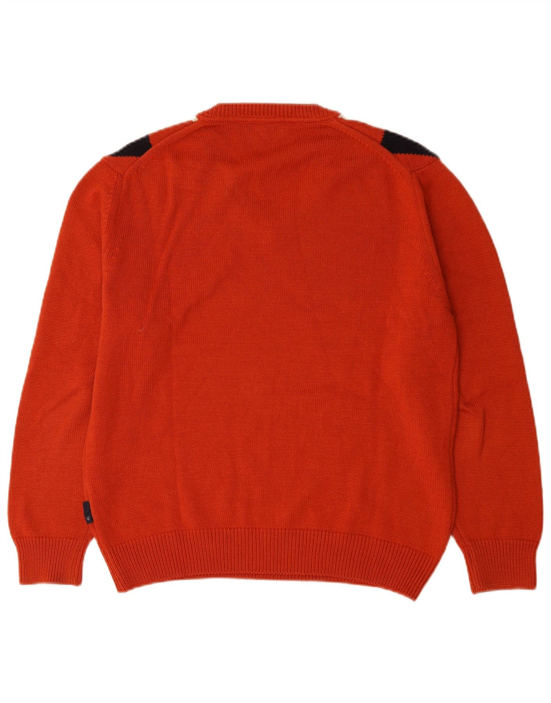 Re Del Mare Pull Col V Homme Orange Moyen Argyle/Diamant Laine