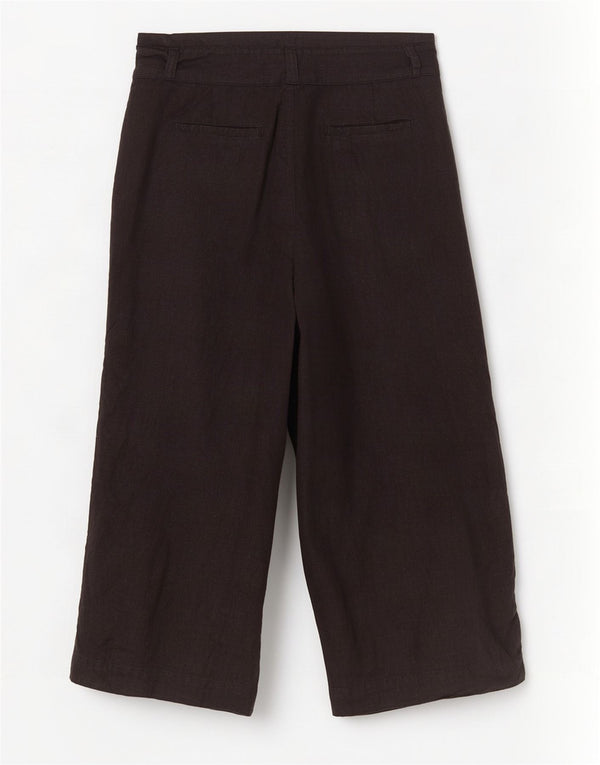 Fat Face Pantalon Capri Femme UK 14 Large W34 L23 Lin Noir