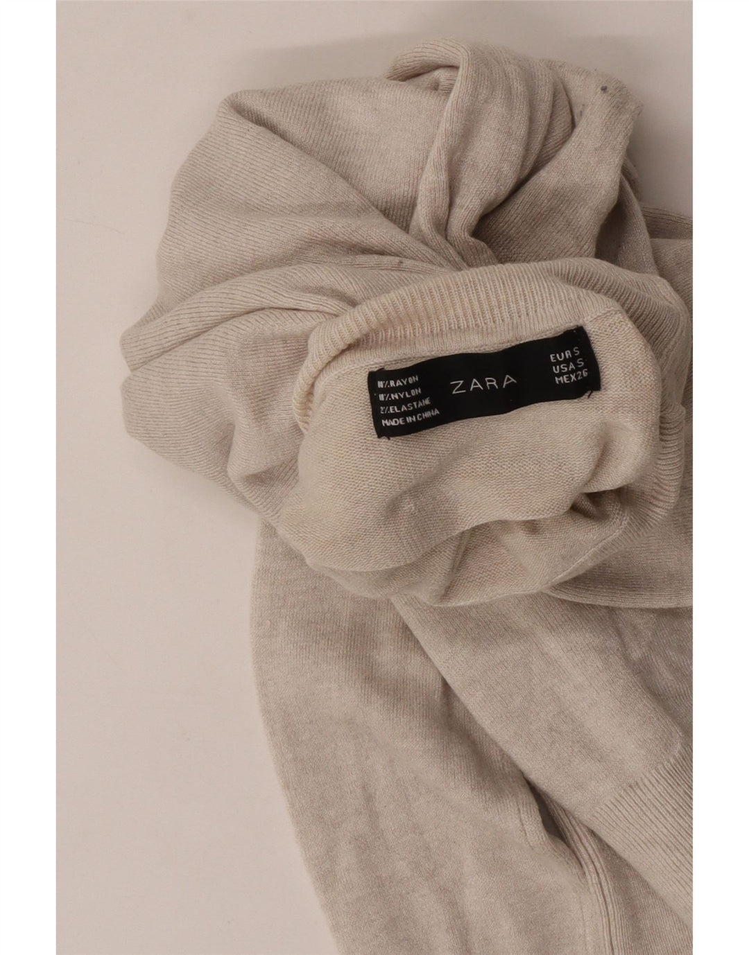 Zara Pull col roulé pour femme UK 10 Petite rayonne beige
