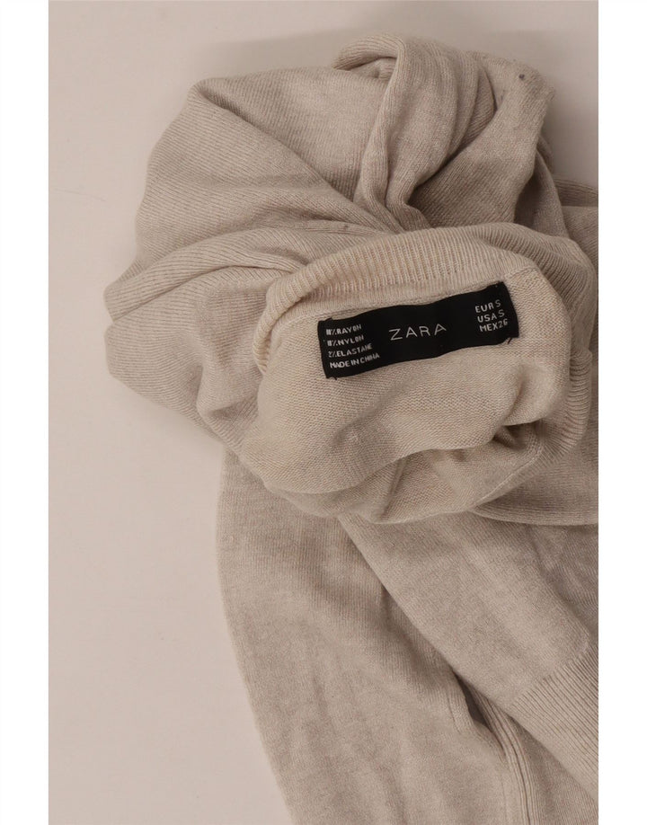 Zara Pull col roulé pour femme UK 10 Petite rayonne beige