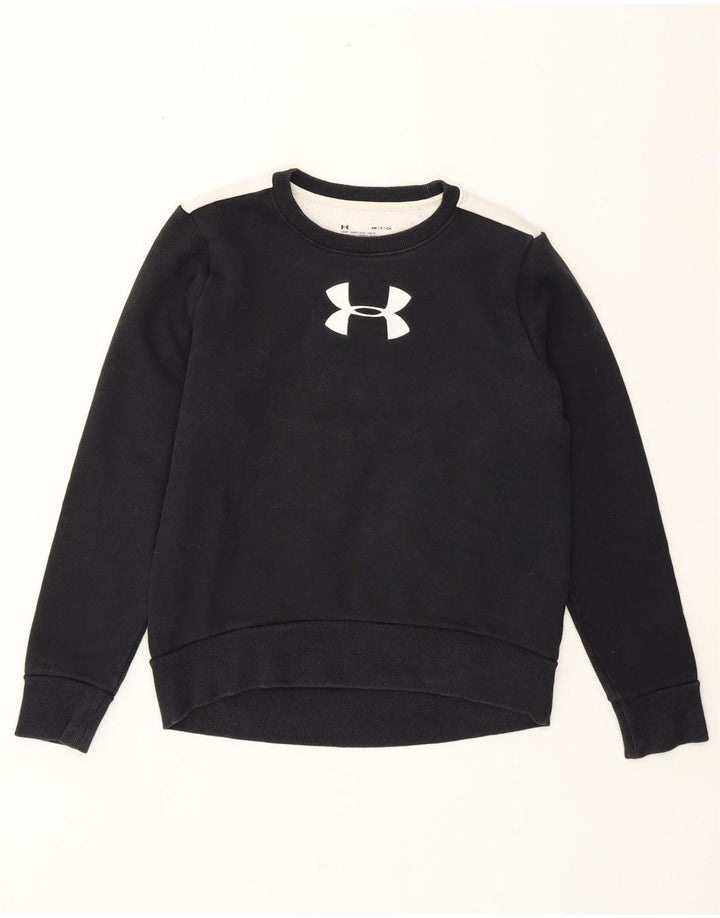 UNDER ARMOUR Sweat-shirt pour femme UK 10 Small Noir Colourblock