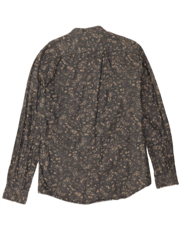 Benetton Chemise Homme Gris Moyen Paisley