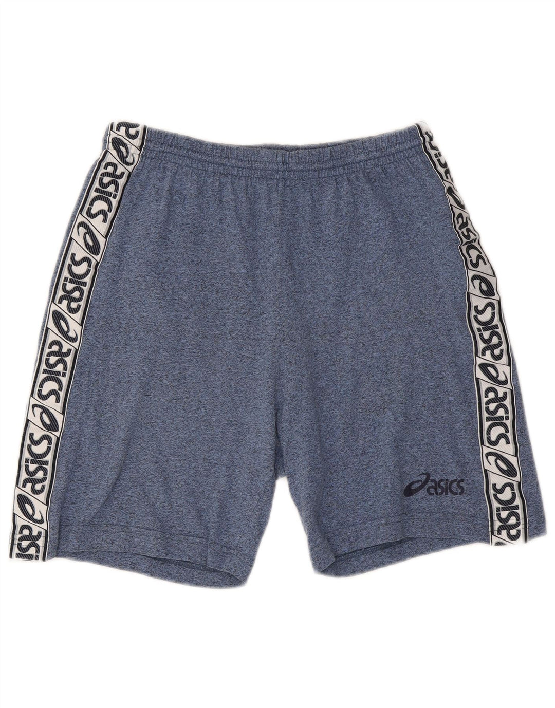 ASICS Short de sport graphique pour homme XL en coton moucheté bleu