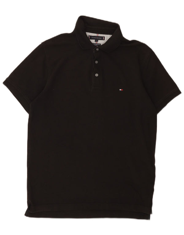 Tommy Hilfiger Polo Slim Fit pour Homme en Coton Noir Large