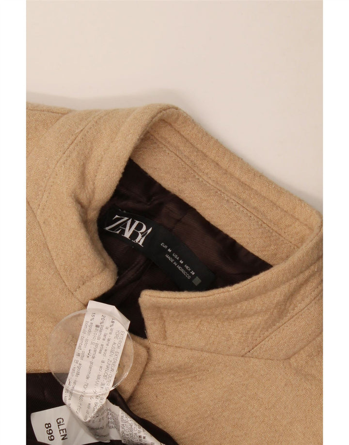 Zara Femme Pardessus UK 12 Laine Beige Moyen