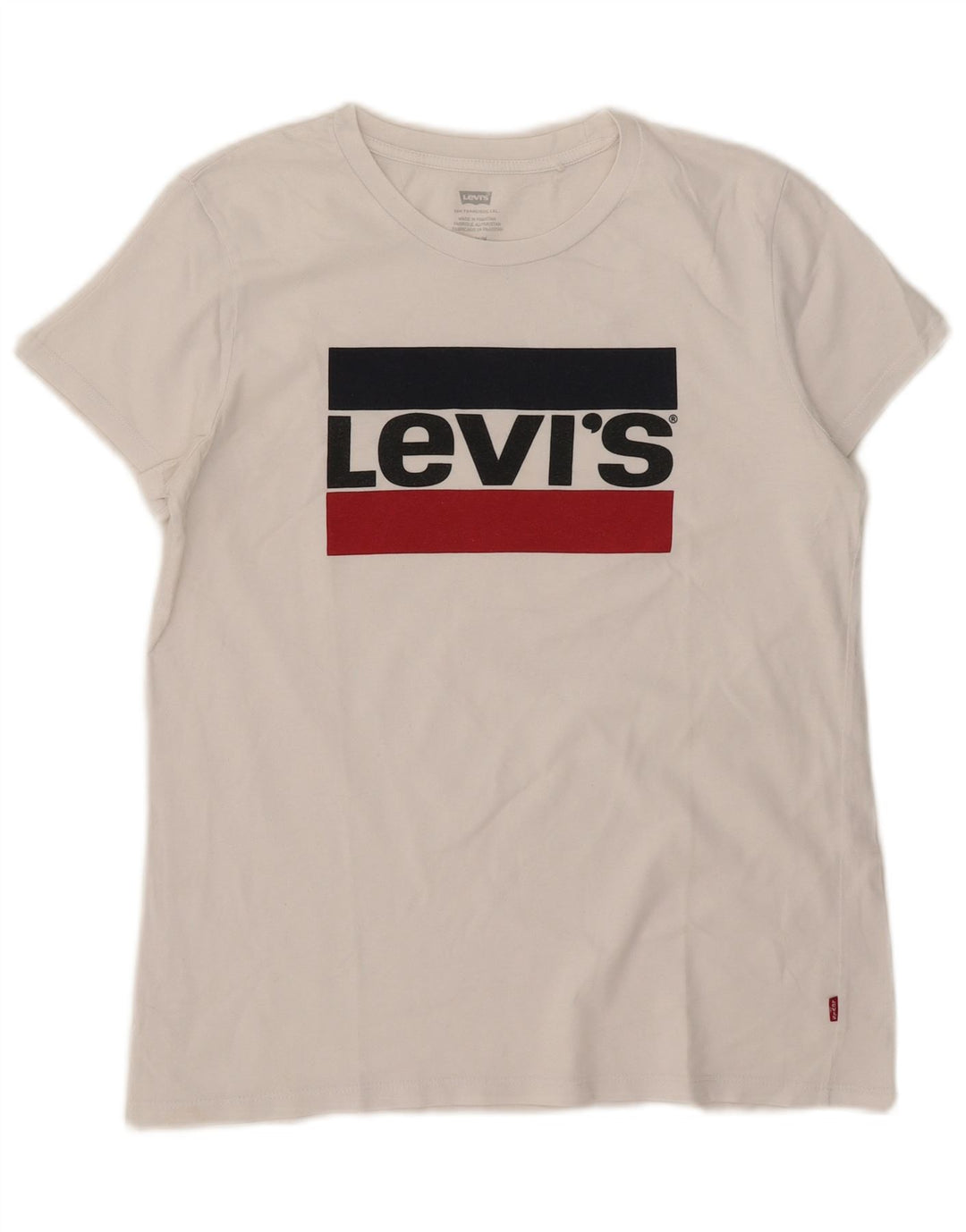 Levi's T-Shirt Graphique Femme UK 14 Blanc Moyen