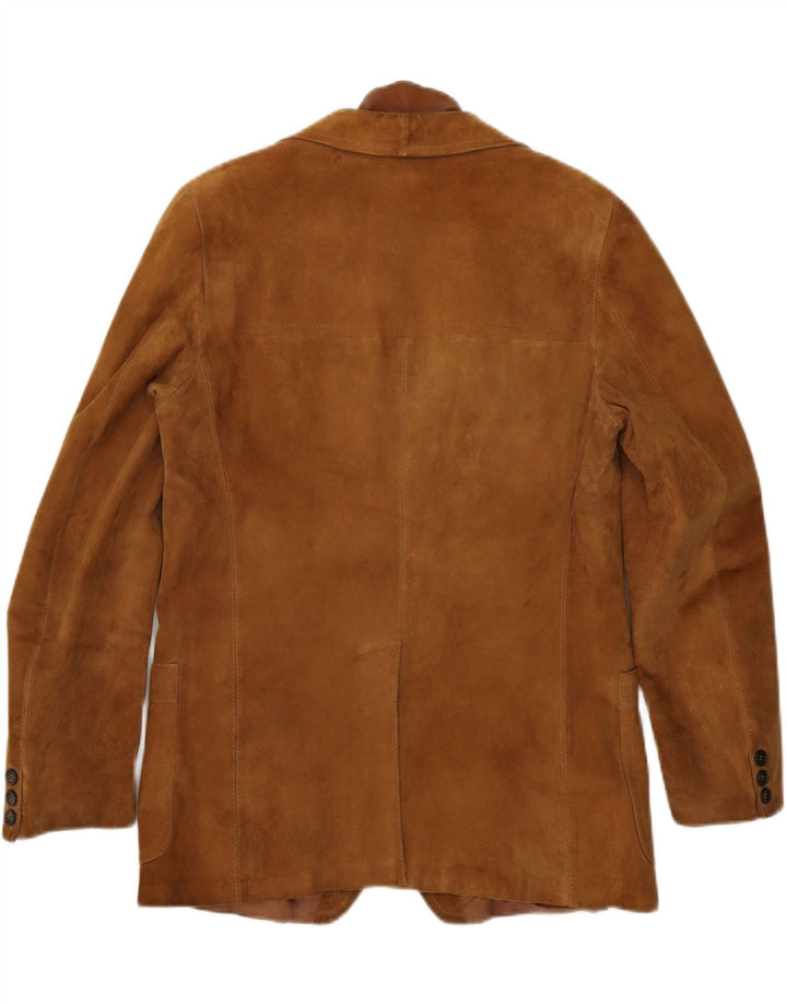 vintage Homme 2 Boutons Blazer En Daim Veste UK 38 Brun Moyen