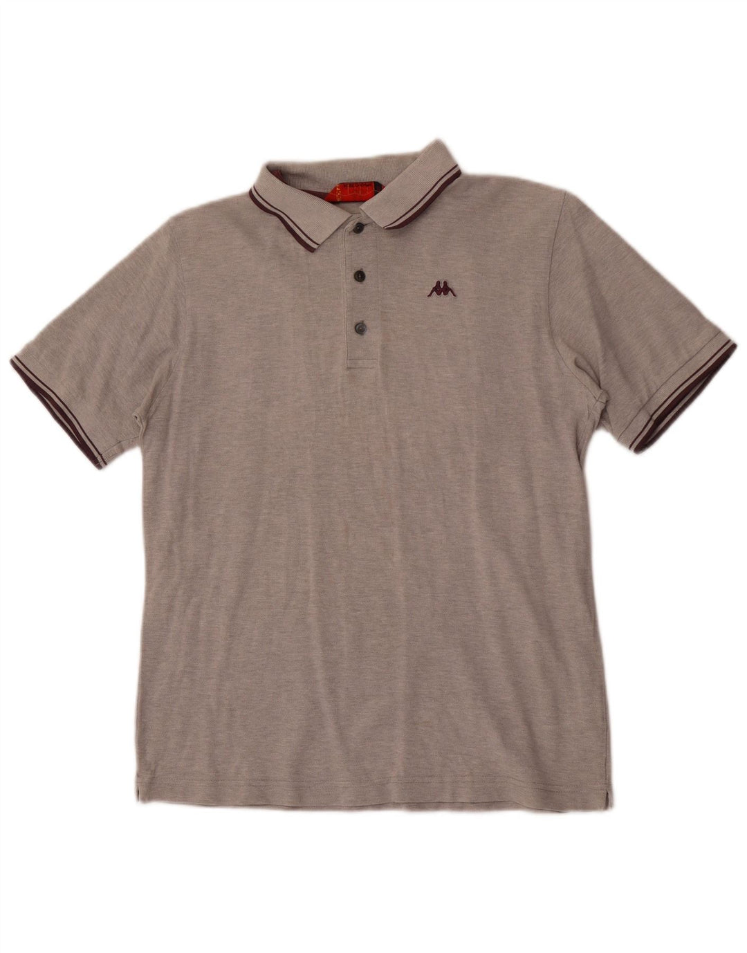 Kappa Polo Homme Petit Gris Moucheté Coton