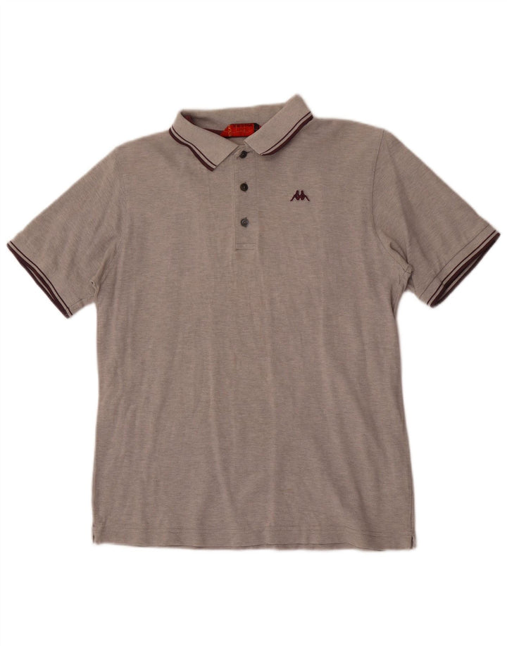 Kappa Polo Homme Petit Gris Moucheté Coton