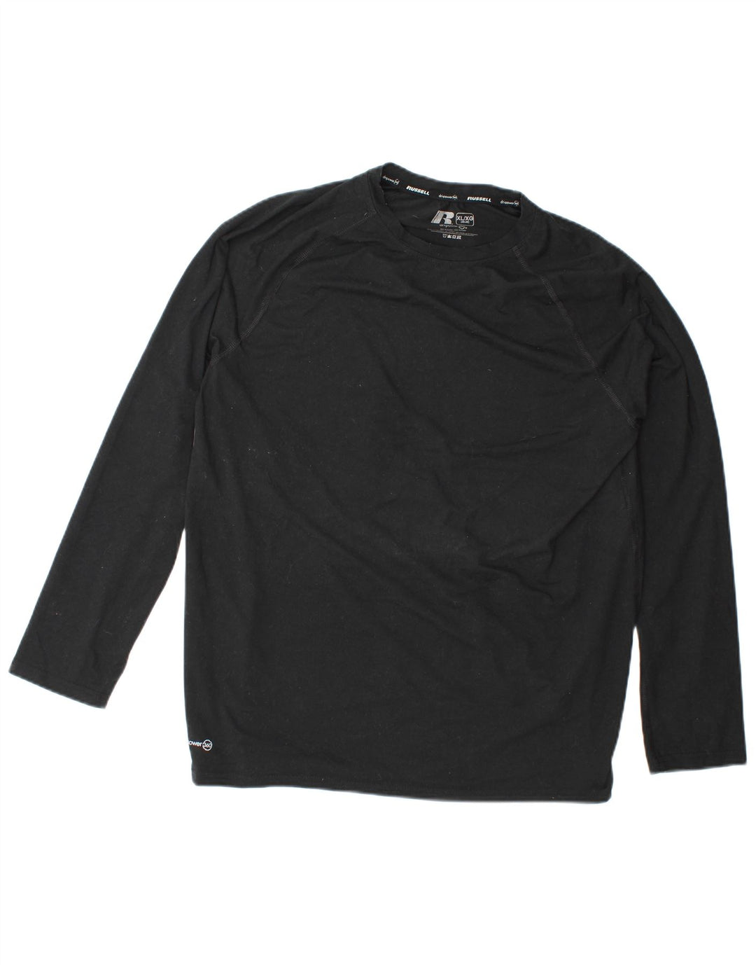 RUSSELL ATHLETIC Haut Dri-Power Homme Manches Longues XL Noir Polyester