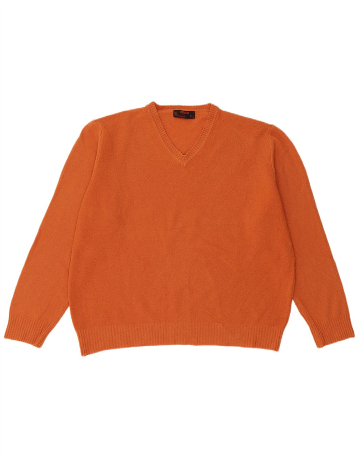 ZARA Homme Pull Col V XL Orange Laine