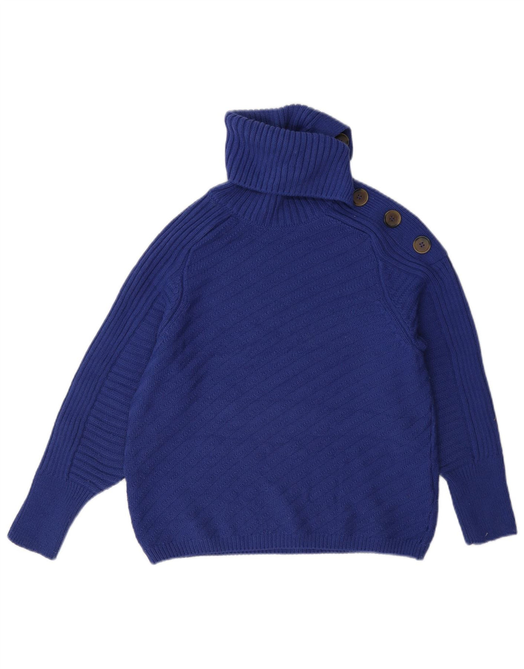 Marks & Spencer Pull col roulé pour femme UK 10 Petit Bleu Acrylique