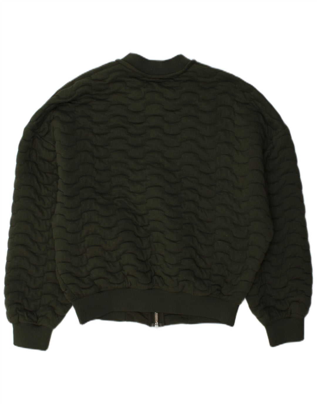 Zara Veste Bomber Femme UK 14 Kaki Moyen