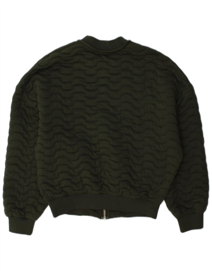 Zara Veste Bomber Femme UK 14 Kaki Moyen