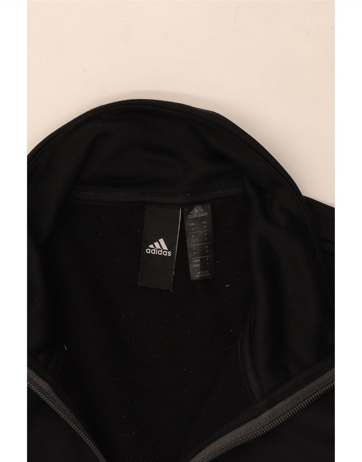 Adidas Hommes Aeroready Zip Neck Sweatshirt Jumper Moyen Noir Polyester