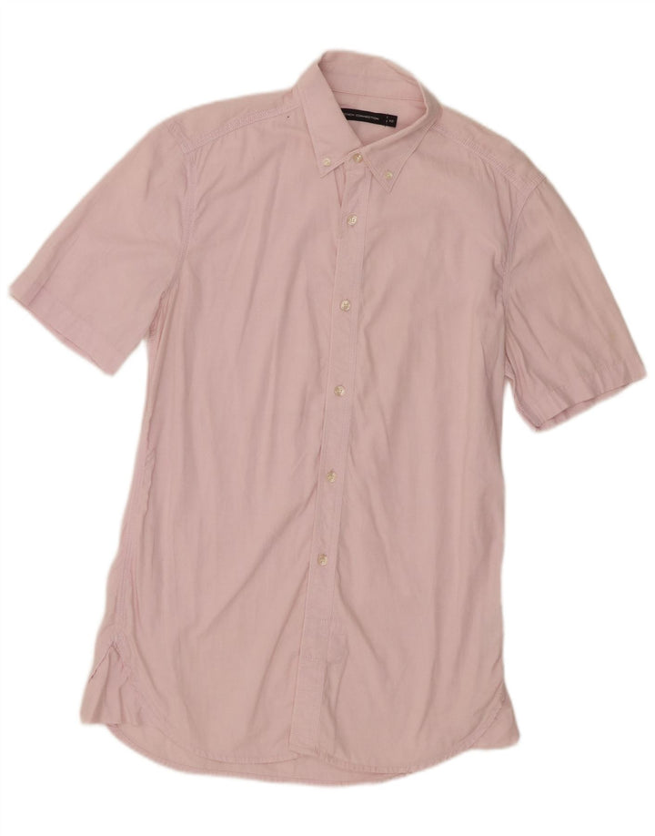 French Connection Chemise à Manches Courtes Homme XS Rose Coton