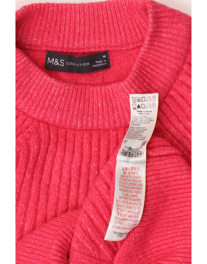 Marks & Spencer Pull court à col rond pour femme Rose moyen UK 14
