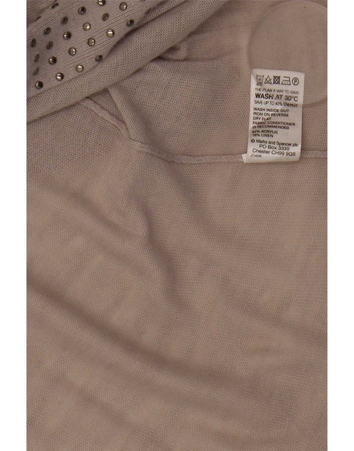 Marks & Spencer Haut cardigan asymétrique pour femme UK 14 Acrylique gris moyen