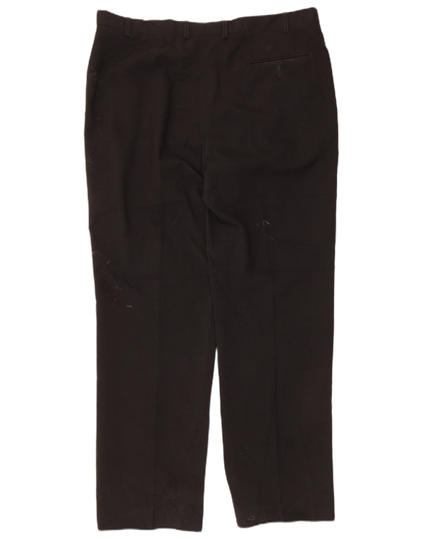 Marks & Spencer Pantalon de Costume Droit Homme W38 L31 Noir Polyester