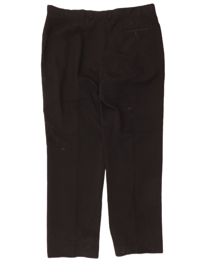 Marks & Spencer Pantalon de Costume Droit Homme W38 L31 Noir Polyester