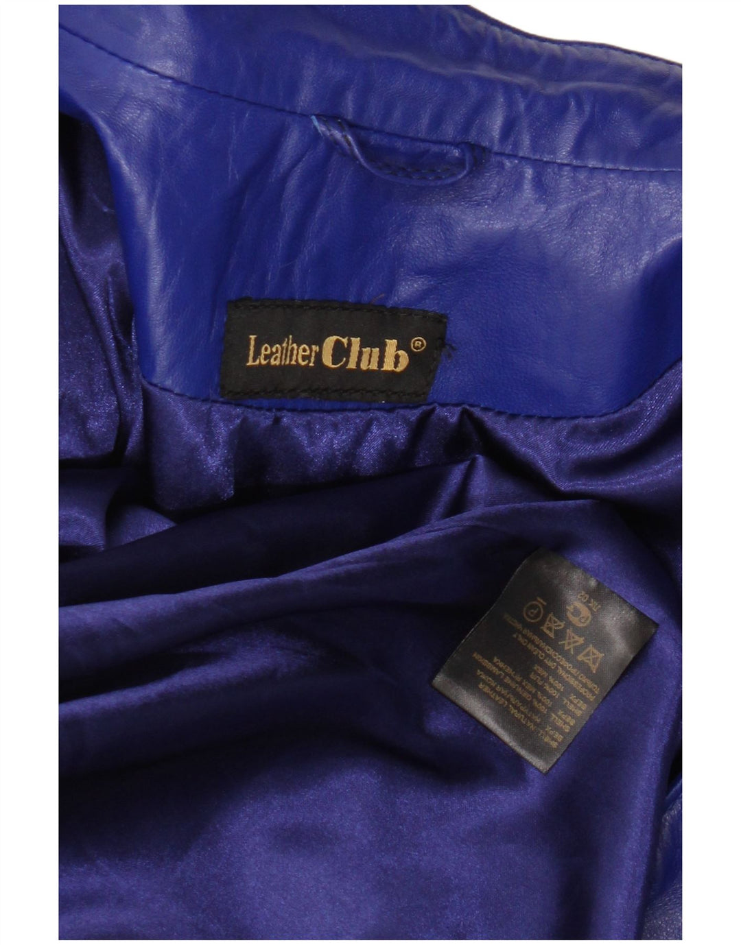 Veste en cuir femme vintage UK 14 Cuir bleu moyen