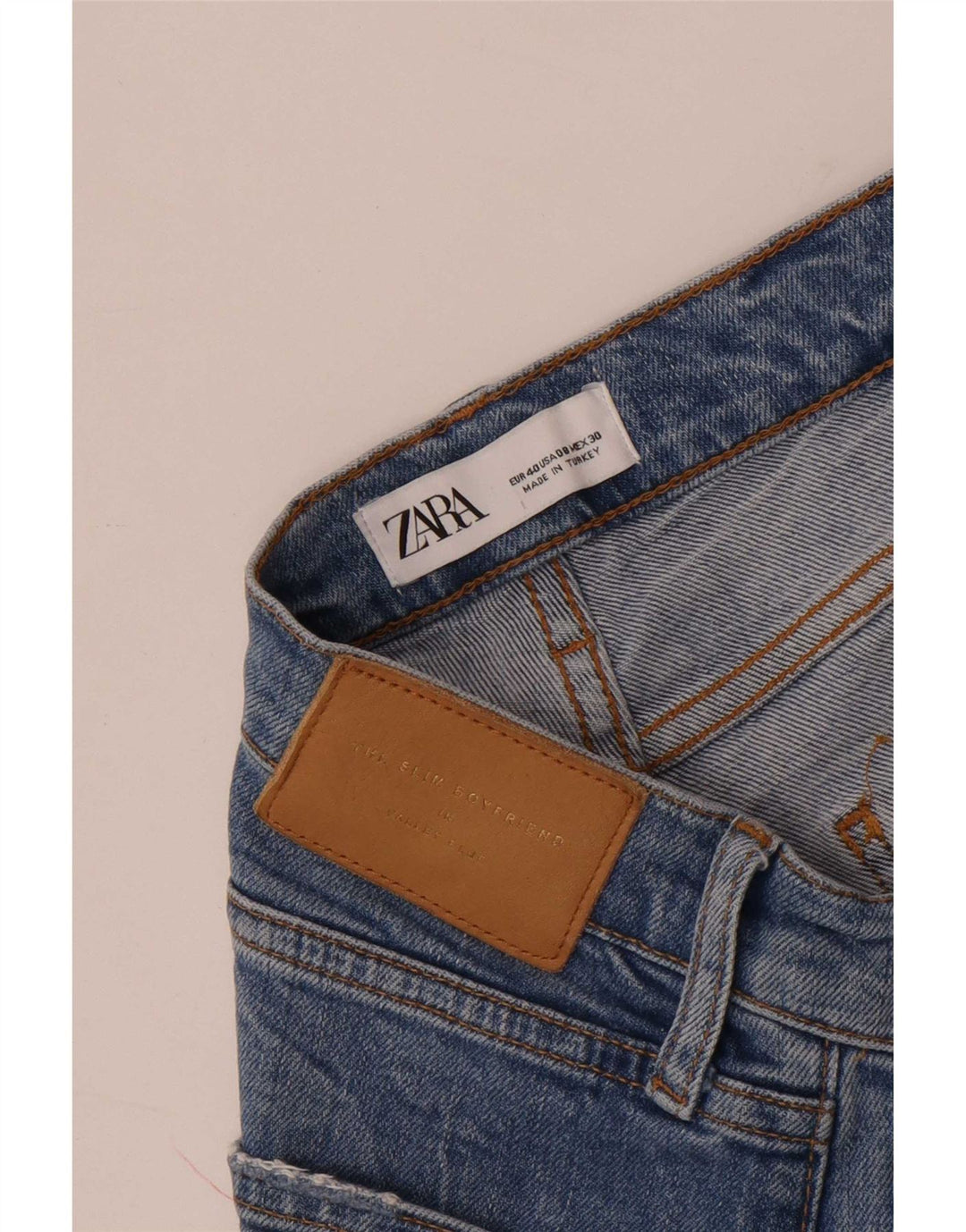 Zara Jean slim effet vieilli pour femme EU 40 Medium W30 L26 Bleu