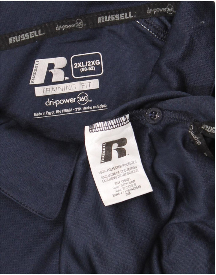RUSSELL ATHLETIC Polo Homme UK 50/52 2XL Bleu Marine Polyester