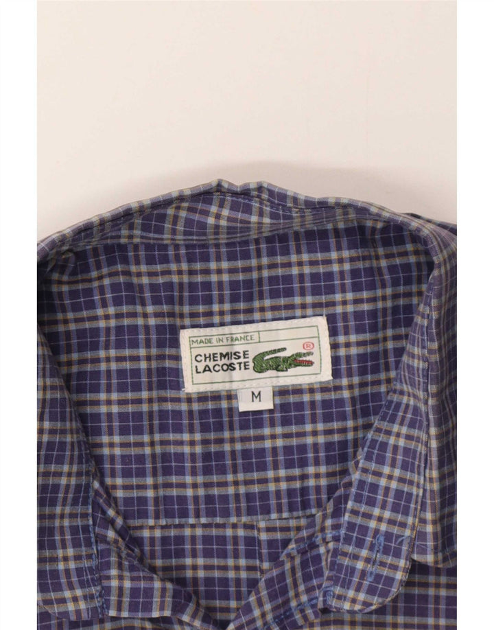 Lacoste Chemise à manches courtes homme bleu marine moyen à carreaux
