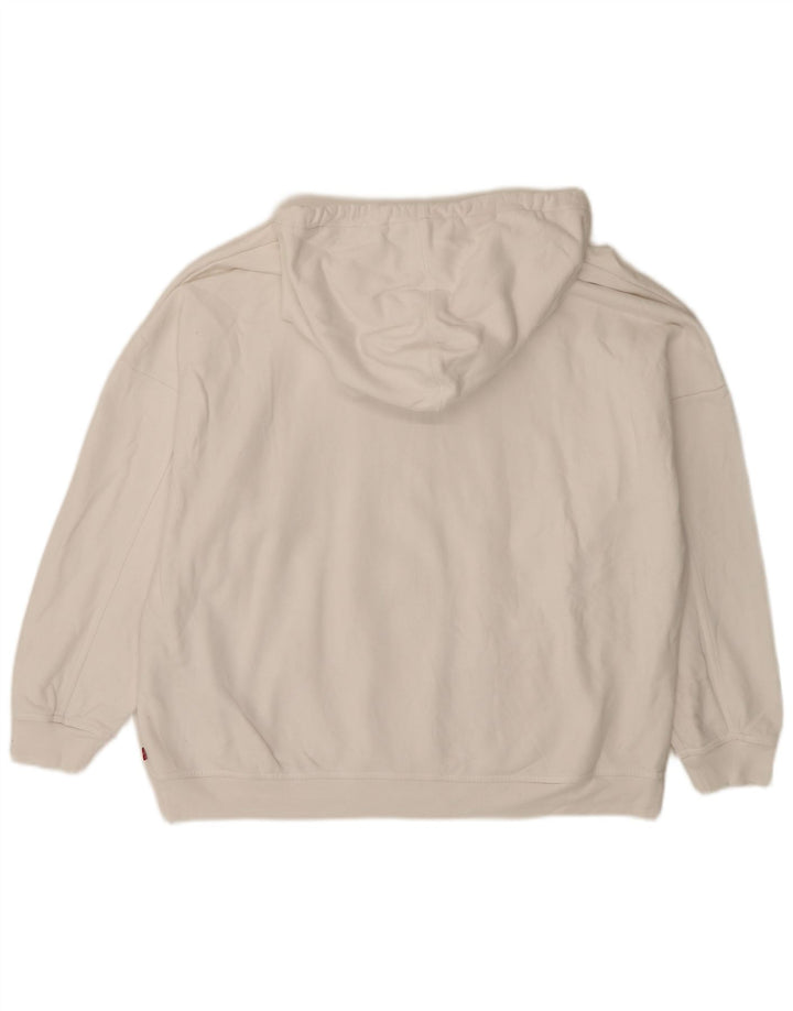 Levi's Pull à Capuche Graphique Homme Blanc Coton Large