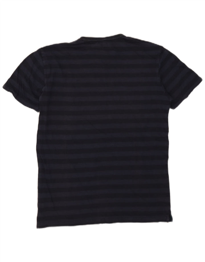 SUN68 T-Shirt Homme Coton Rayé Bleu Marine Moyen