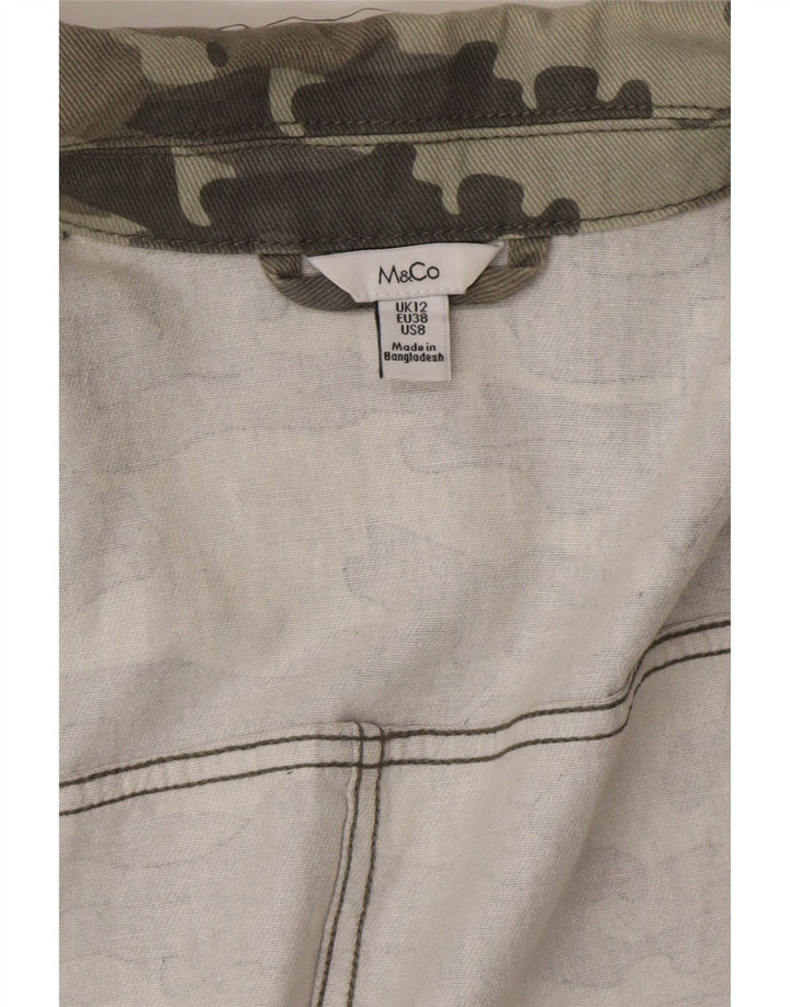 M&Co Veste Militaire Femme UK 12 Coton Camouflage Vert Moyen