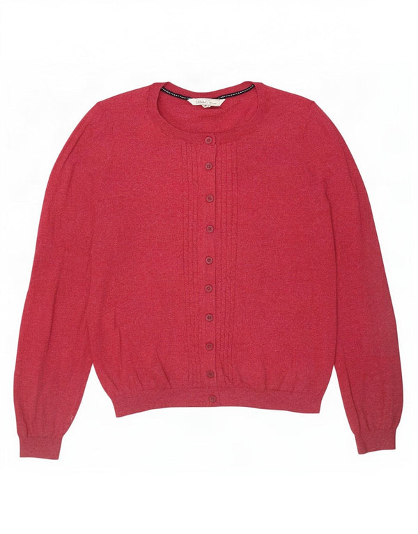 Fat Face Cardigan court pour femme en coton moucheté bordeaux moyen UK 14