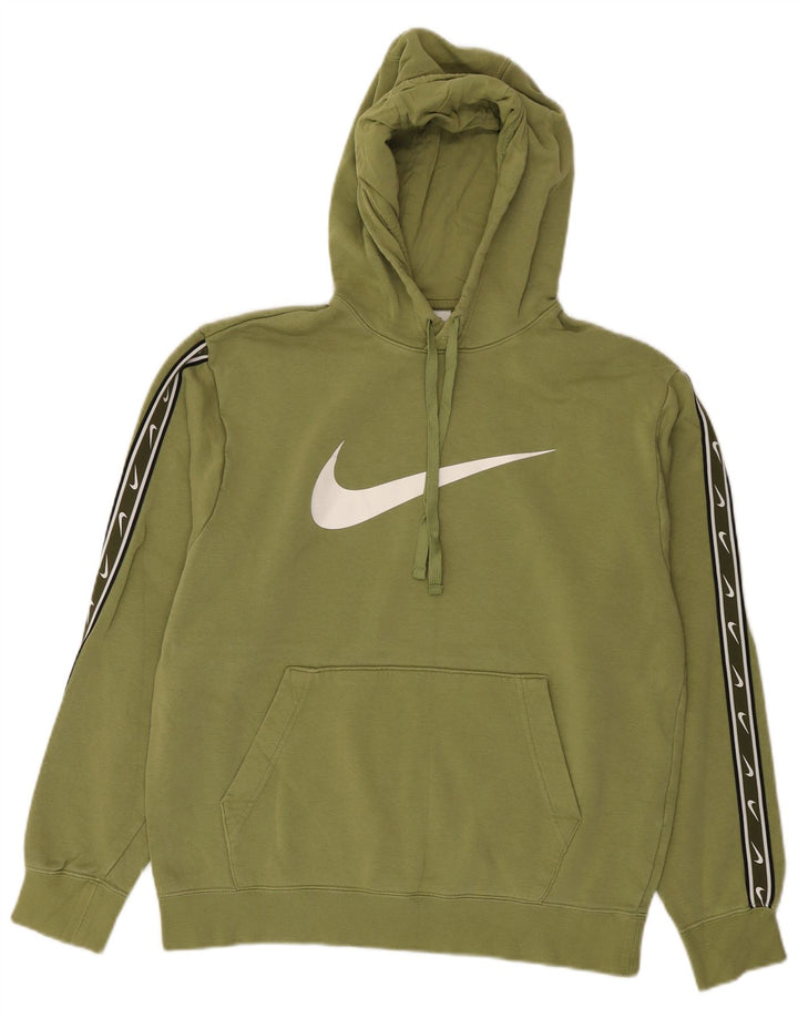 Nike Pull à capuche graphique en coton vert moyen pour homme