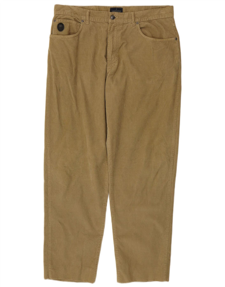 TRUSSARDI Pantalon droit en velours côtelé pour homme IT 54 2XL W40 L32 Kaki Coton