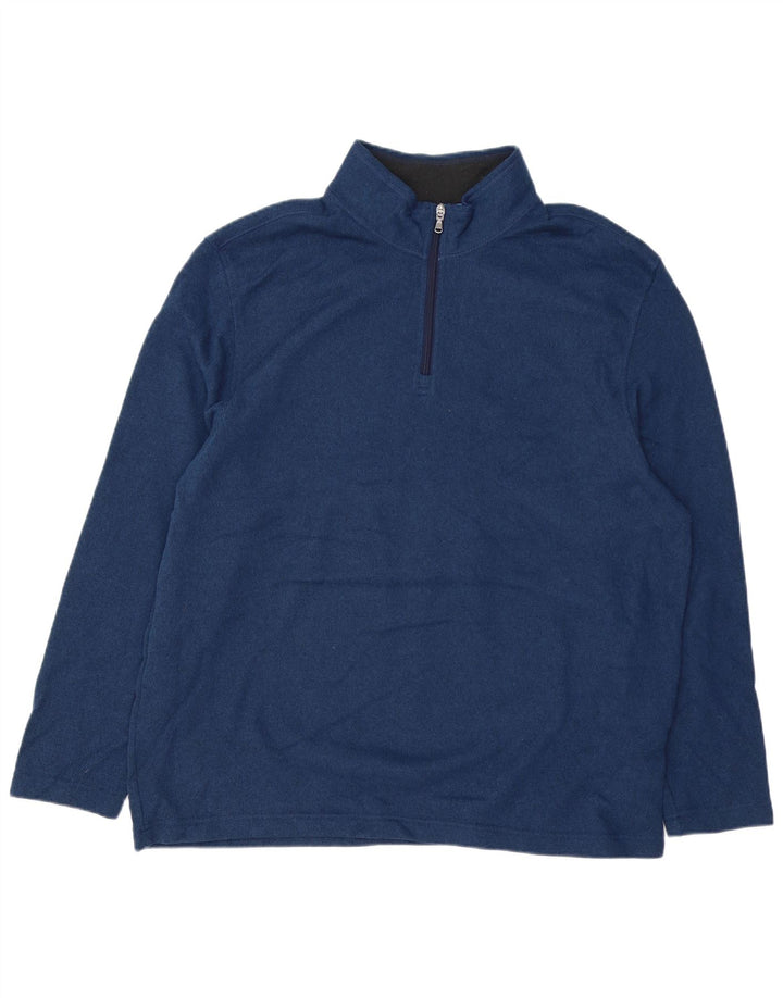 IZOD Sweat-Shirt Col Zippé Homme 2XL Bleu Marine Moucheté Polyester