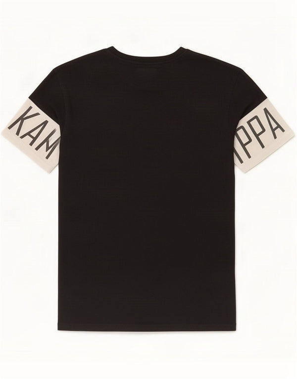 Kappa T-Shirt Graphique Homme Petit Noir Colorblock Coton