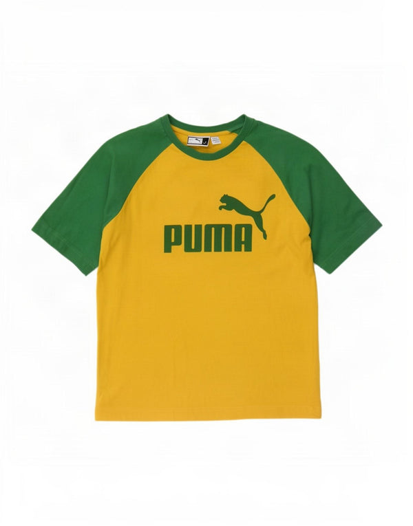 Puma T-Shirt Graphique Homme Small Jaune Colorblock