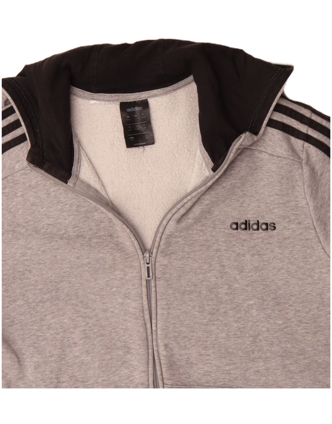 Adidas Pull à capuche zippé garçon 12-13 ans Gris Moucheté Coton