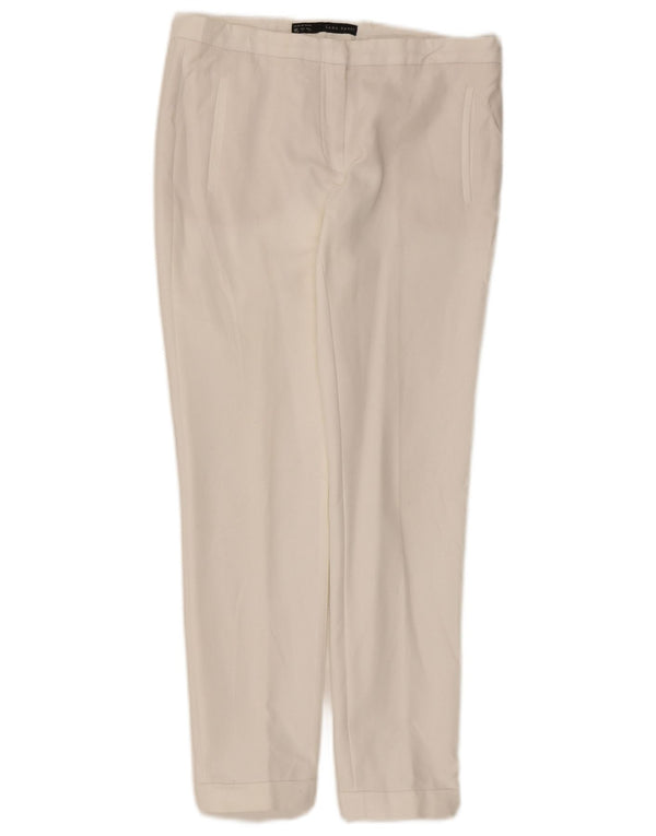 Zara Pantalon Chino Slim Crop Homme Petit W26 L26 Coton Blanc