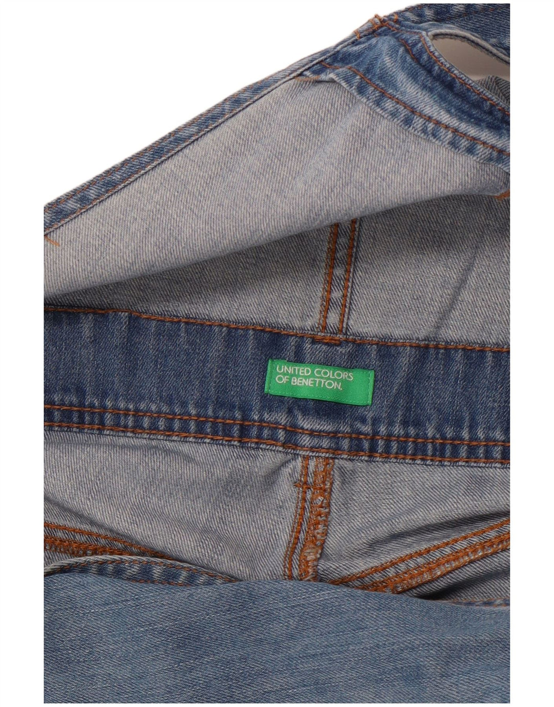 BENETTON Salopette en détresse pour femme, jean large, W36 XL, bleu