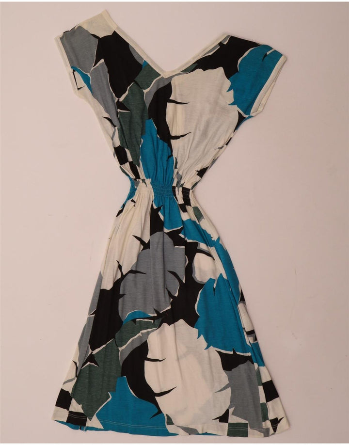 Robe trapèze à motif abstrait vintage pour femmes IT 42 moyen multicolore